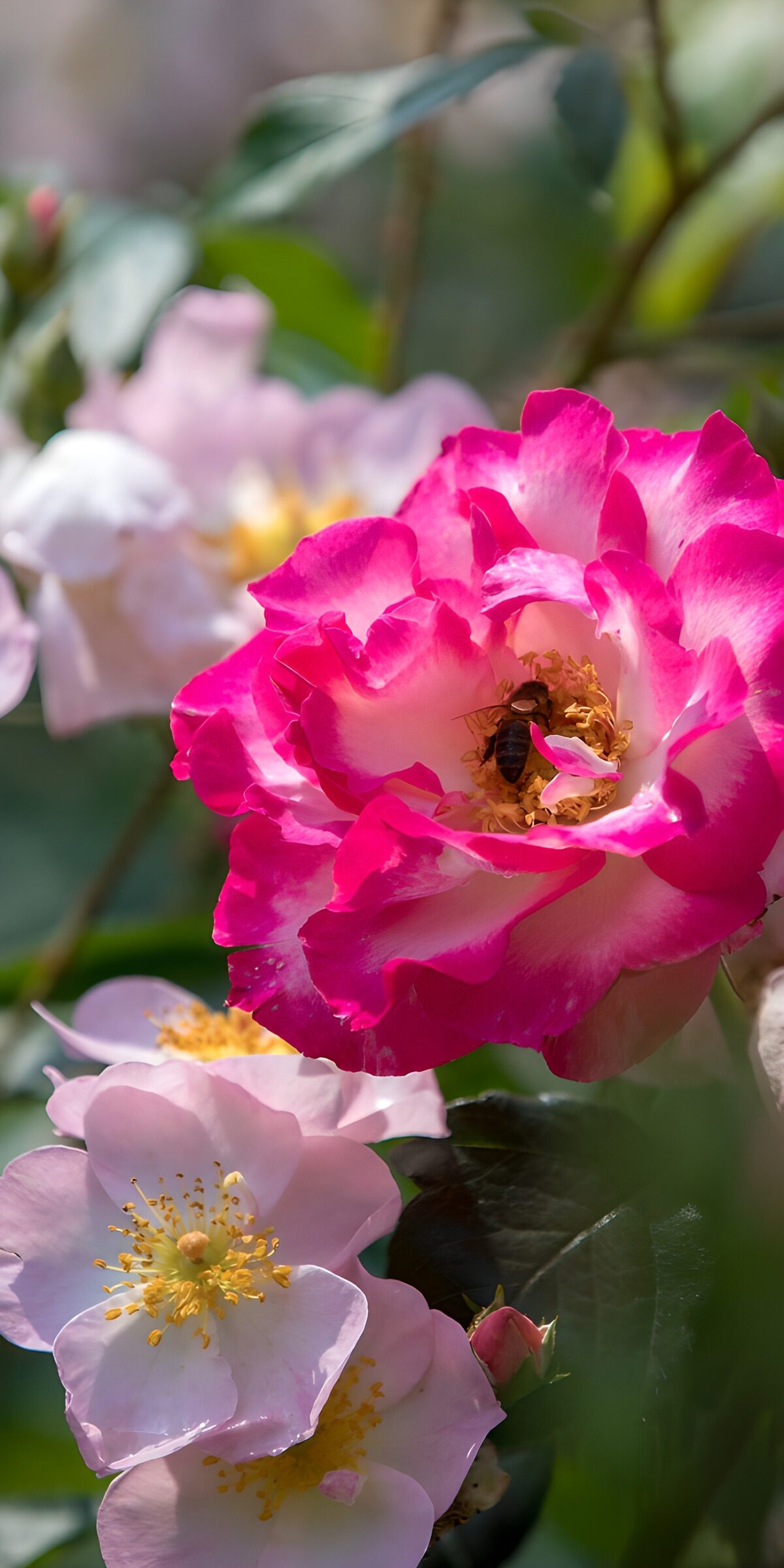 OCUK10629: Vibrant Rose with Busy Bee