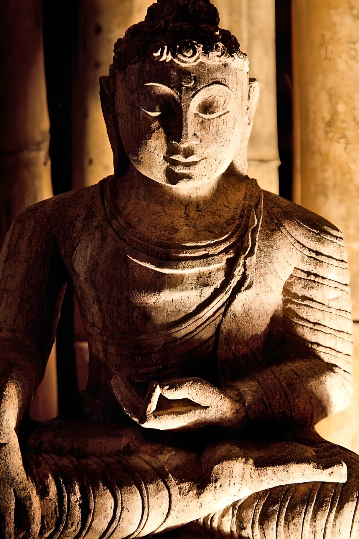 OCUK66763: Serene Buddha Statue in Shadow