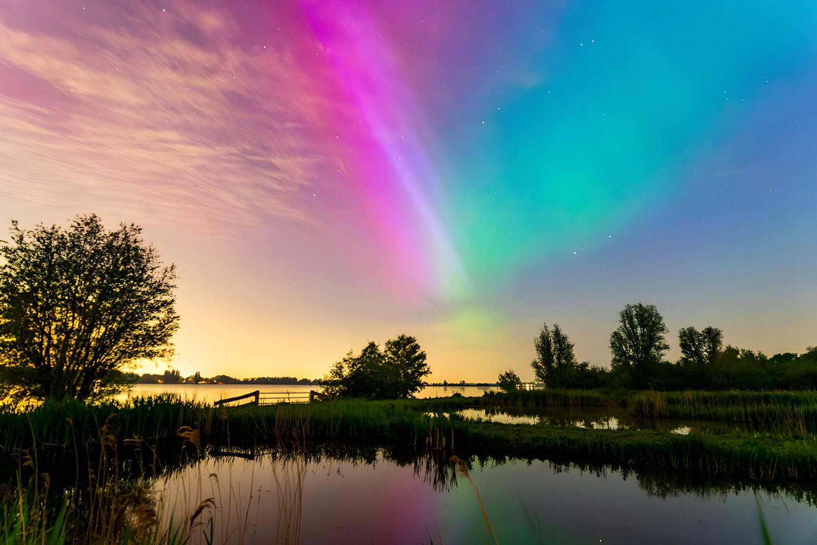 OCUK98503: Spectacular Aurora Over Tranquil Waters