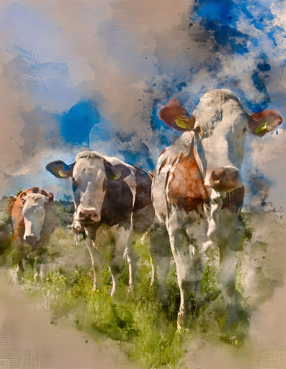 OCUK54928: Curious Cows in Pastel Landscapes