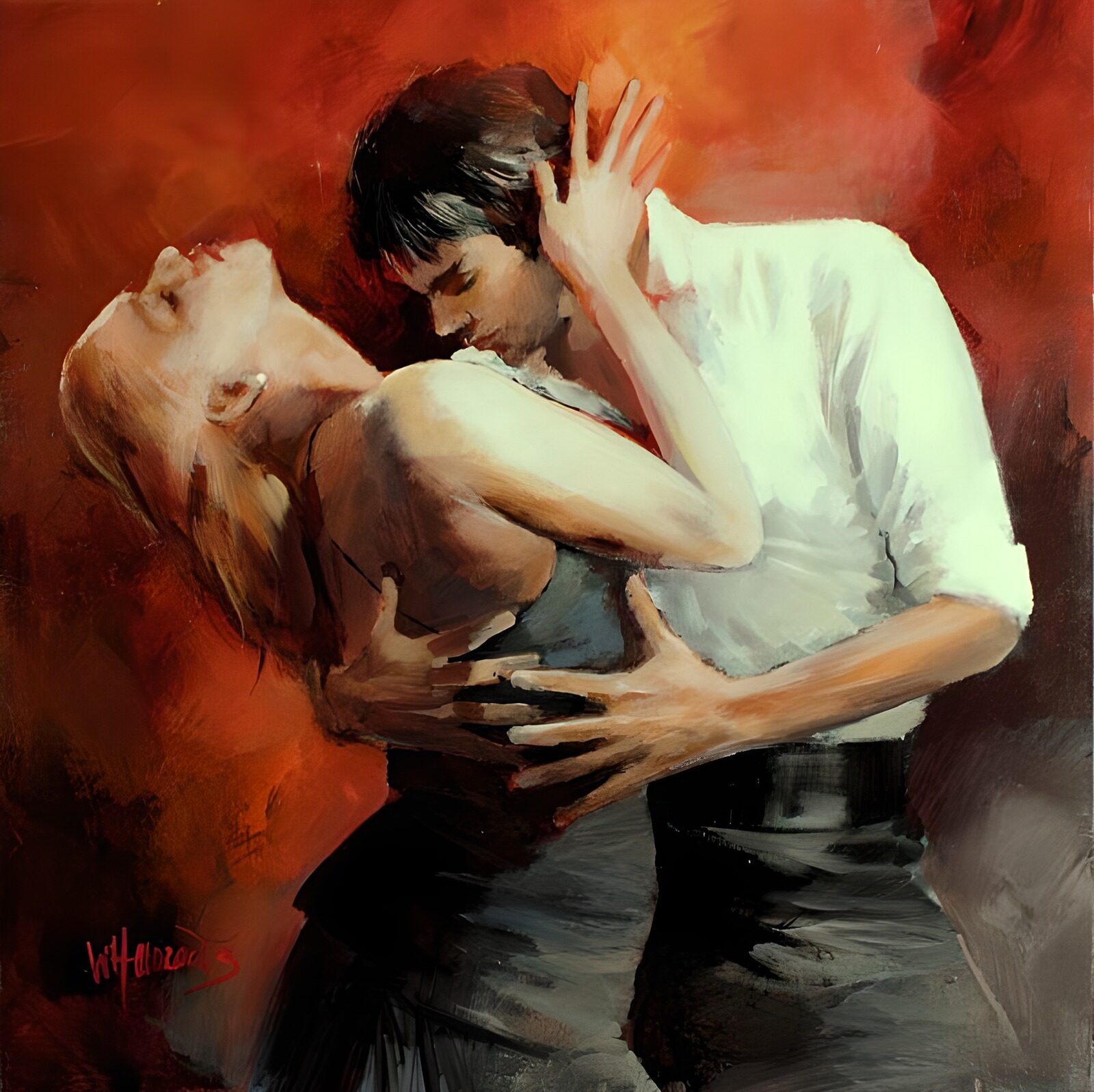 OCUK14030: Painted canvas  passionate Tango version 1