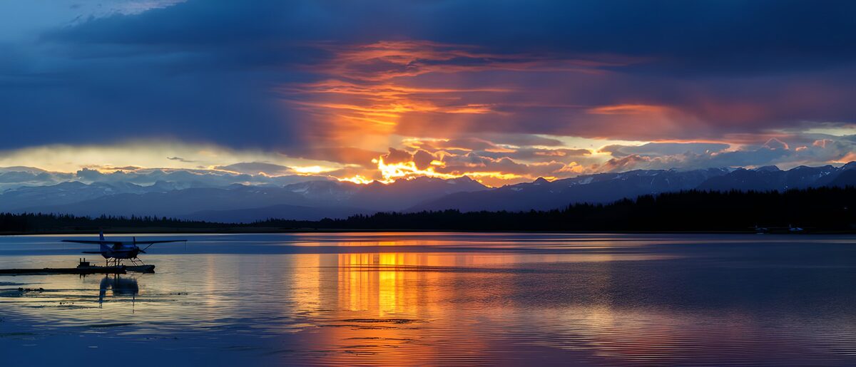 Serene Sunset Over Tranquil Lake
