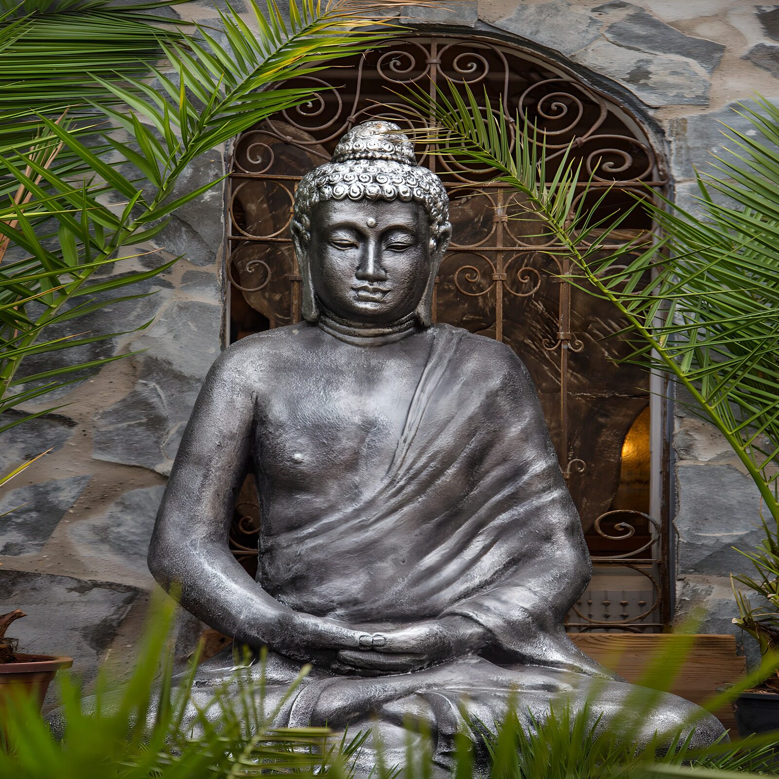 OCUK12540: Serene Buddha Statue Surrounded by Nature