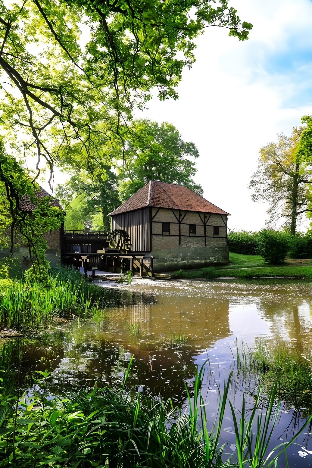 OCUK44621: Serene Countryside Mill by the Water