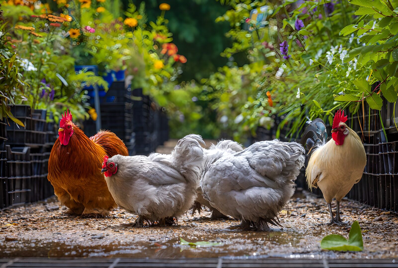 OCUK50769: Garden Chickens on a Path
