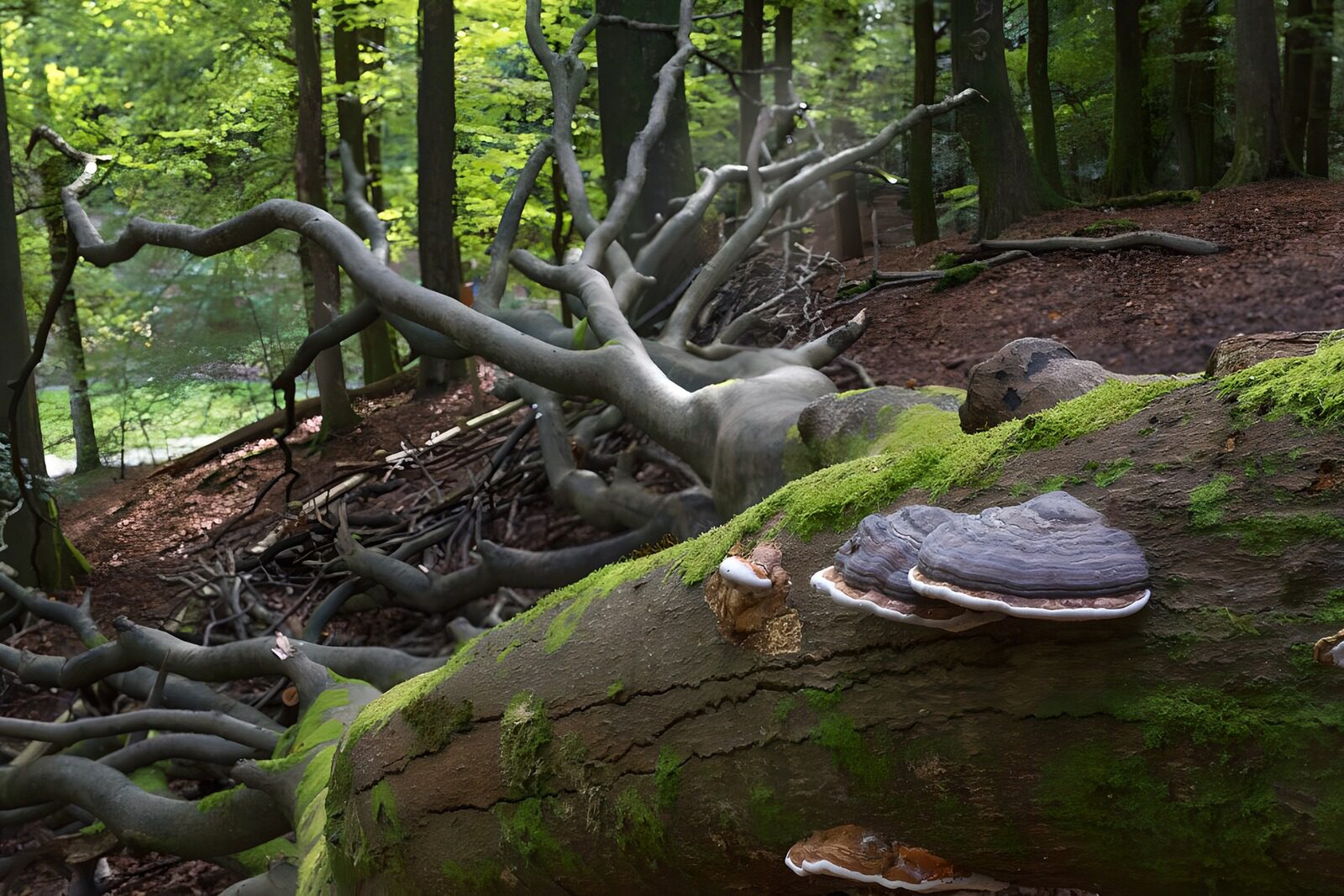 OCUK94278: Tree trunk with Shelf fungus