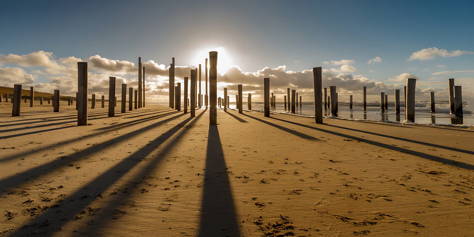 OCUK27168: Shadowed Pillars at Sunset