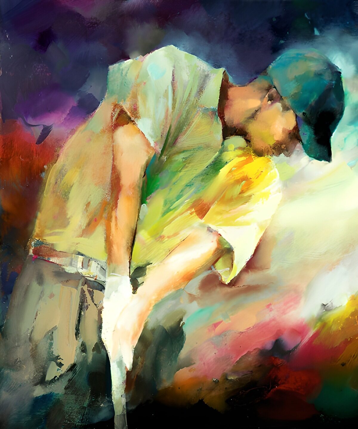 OCUK64666: Vibrant Swing: A Golfer's Moment