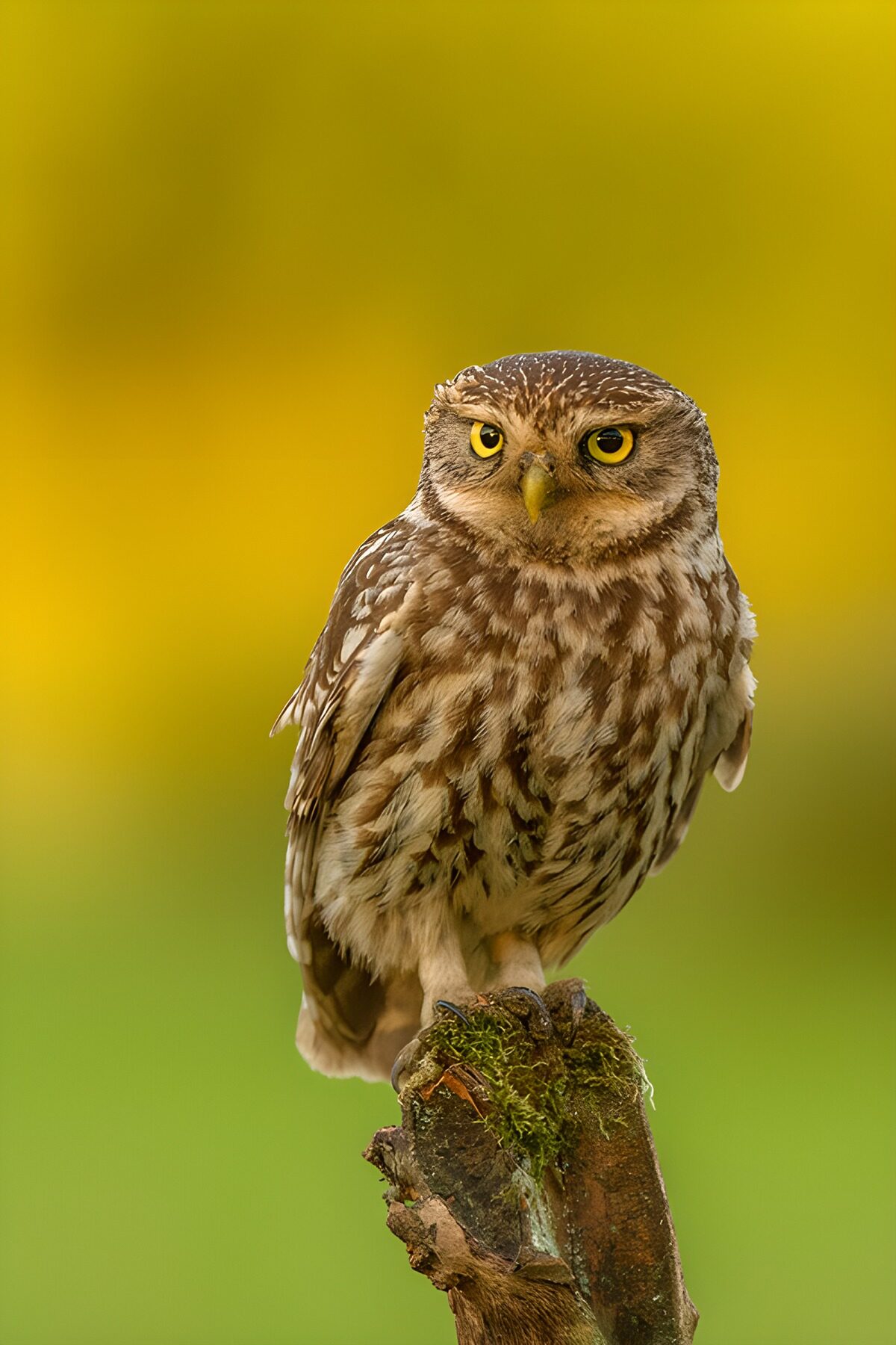 OCUK37188: Curious Little Owl on a Perch
