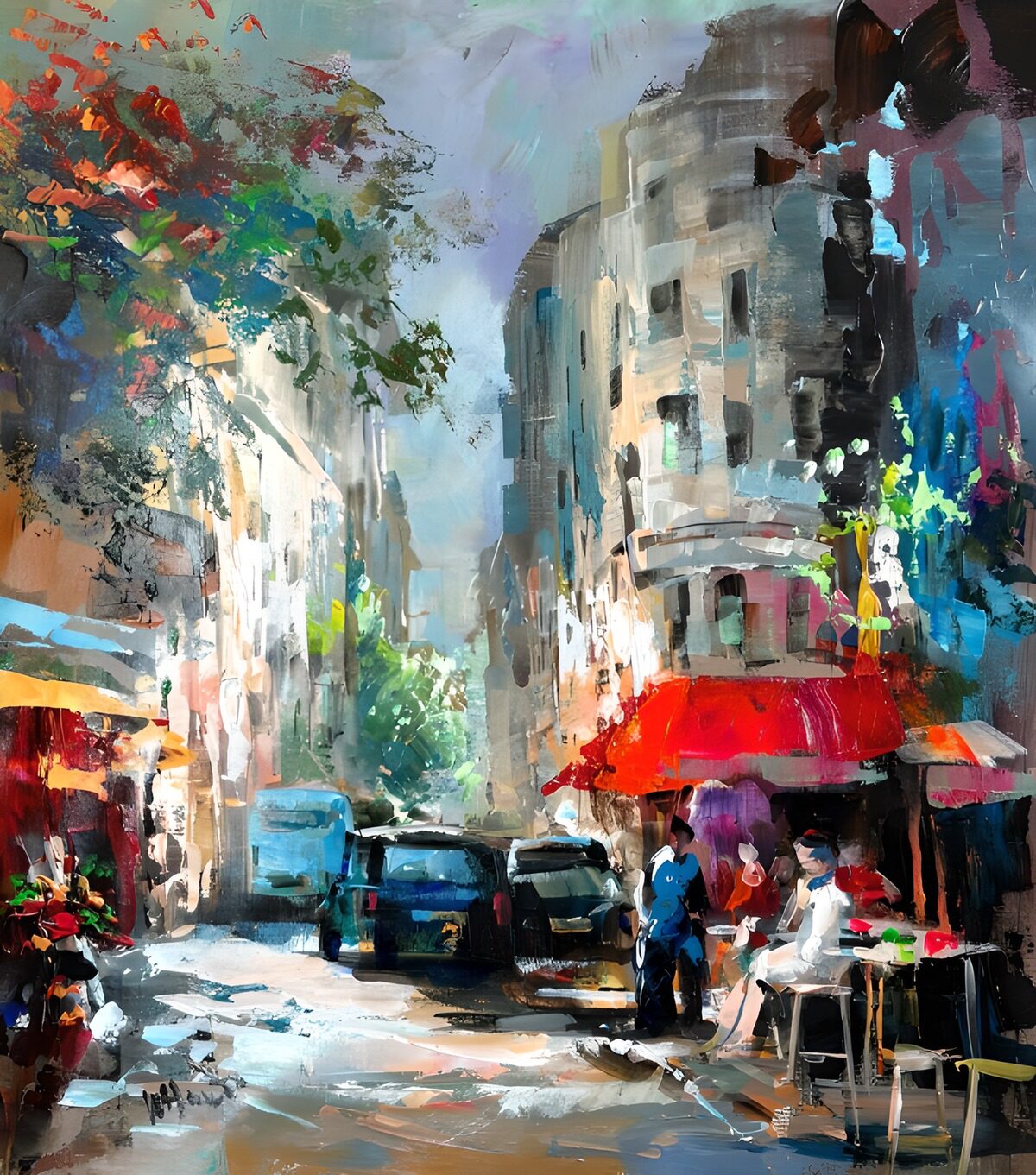 OCUK49583: Sunny Cafe Street in Old City