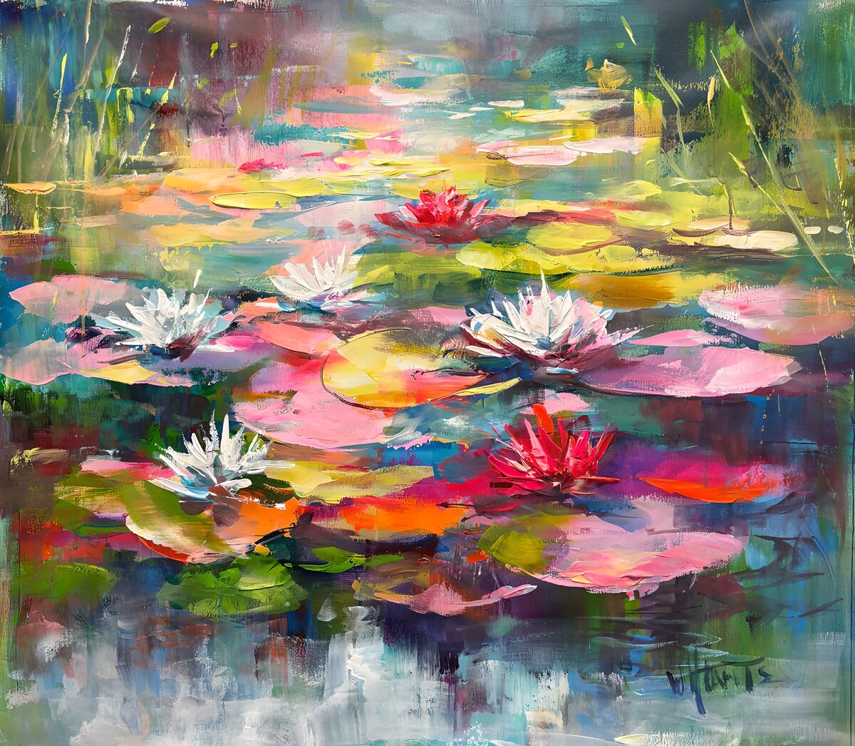 OCUK36180: Vibrant Water Lilies in Bloom