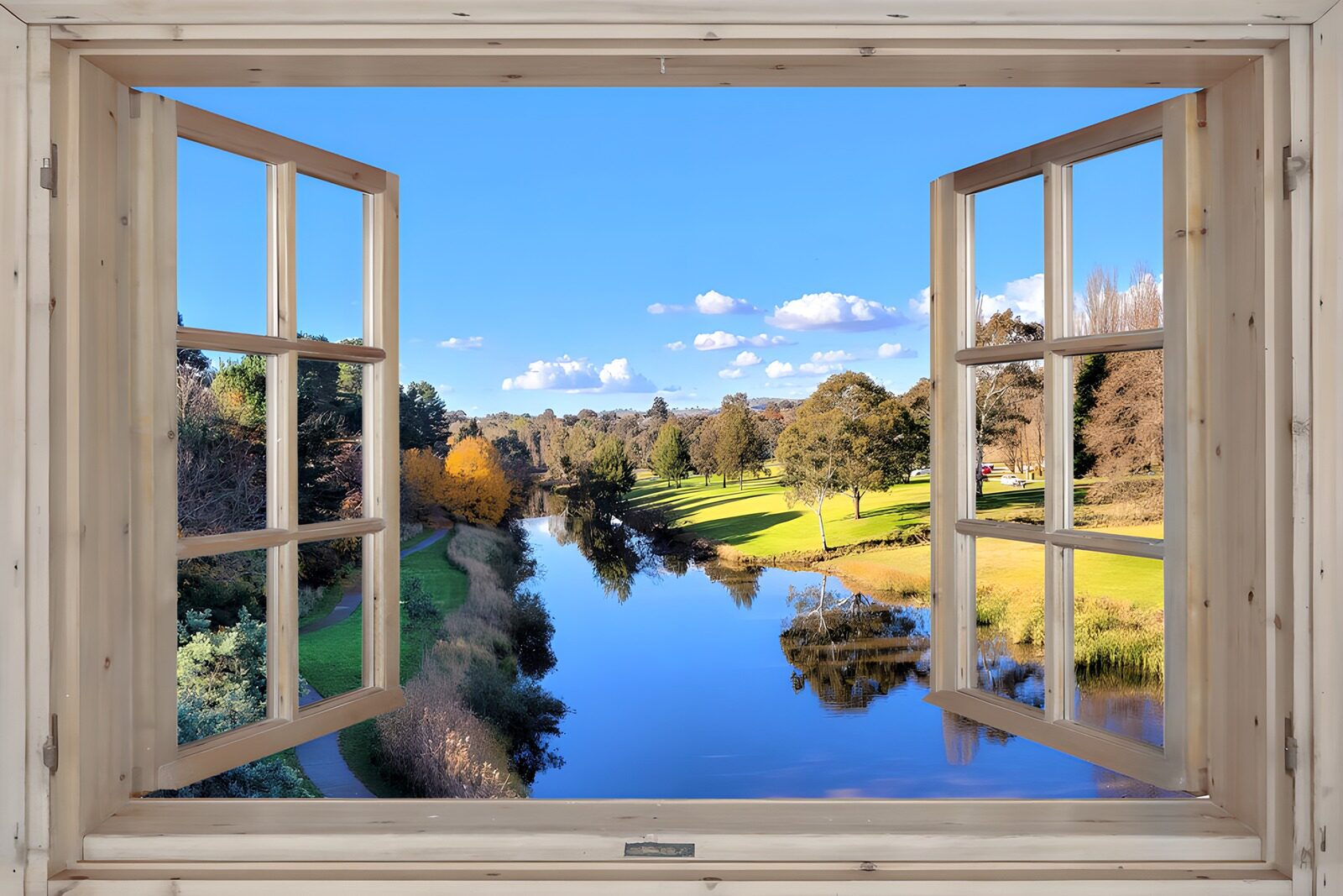 OCUK16484: Serene View Through a Rustic Window