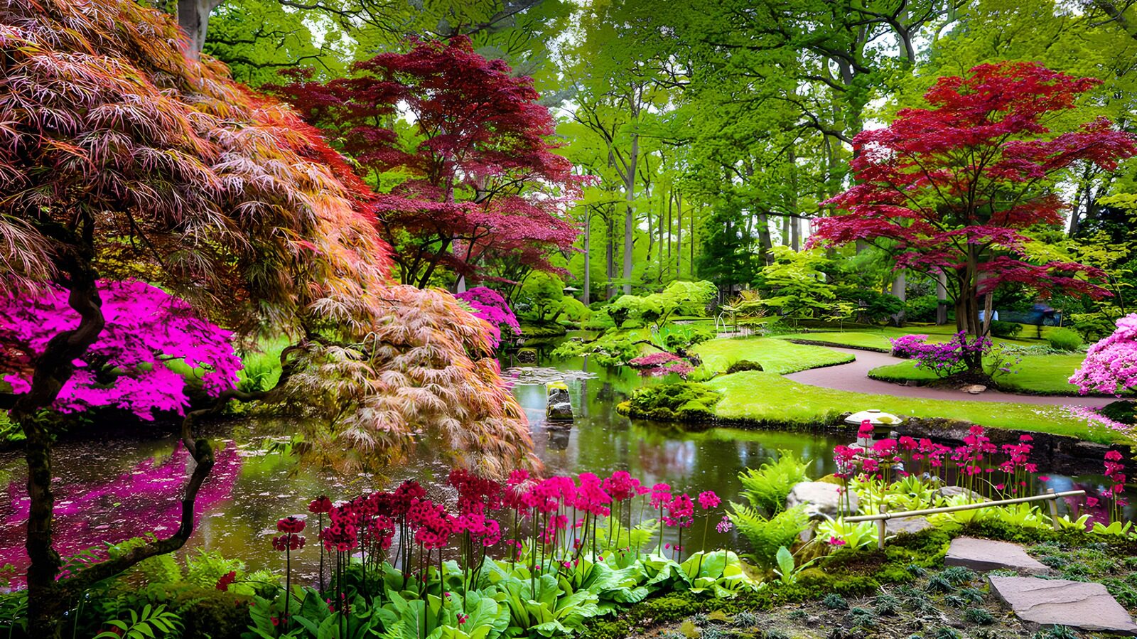 OCUK37104: Serene Springtime Garden Oasis