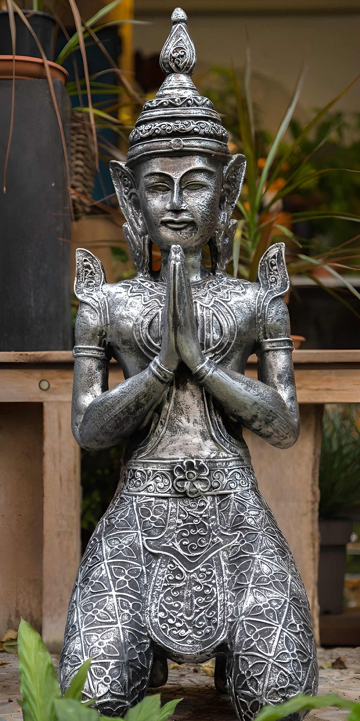 OCUK59857: Serene Kneeling Statue of Gratitude