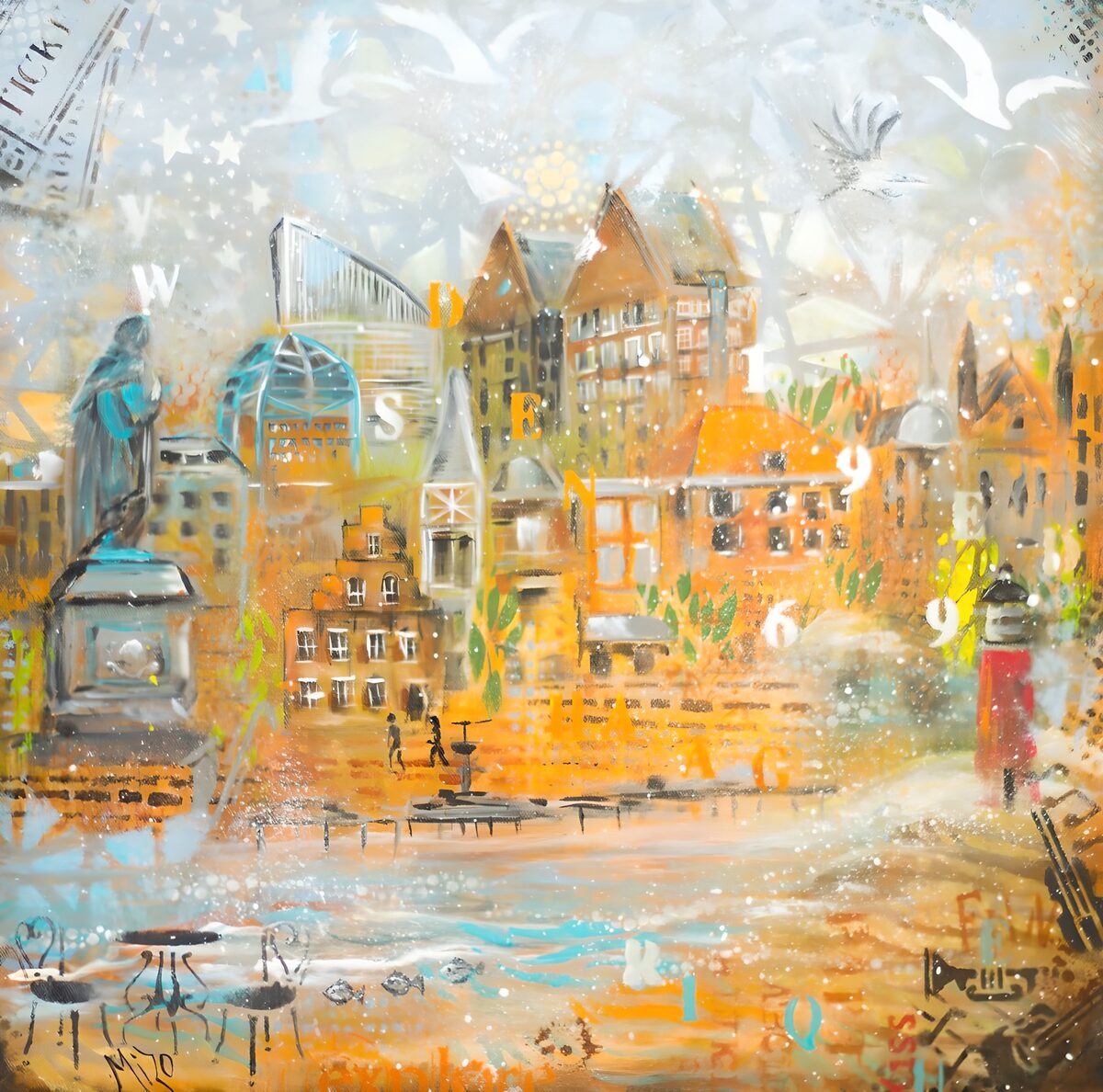 OCUK97428: Vibrant Cityscape with Numbers and Letters