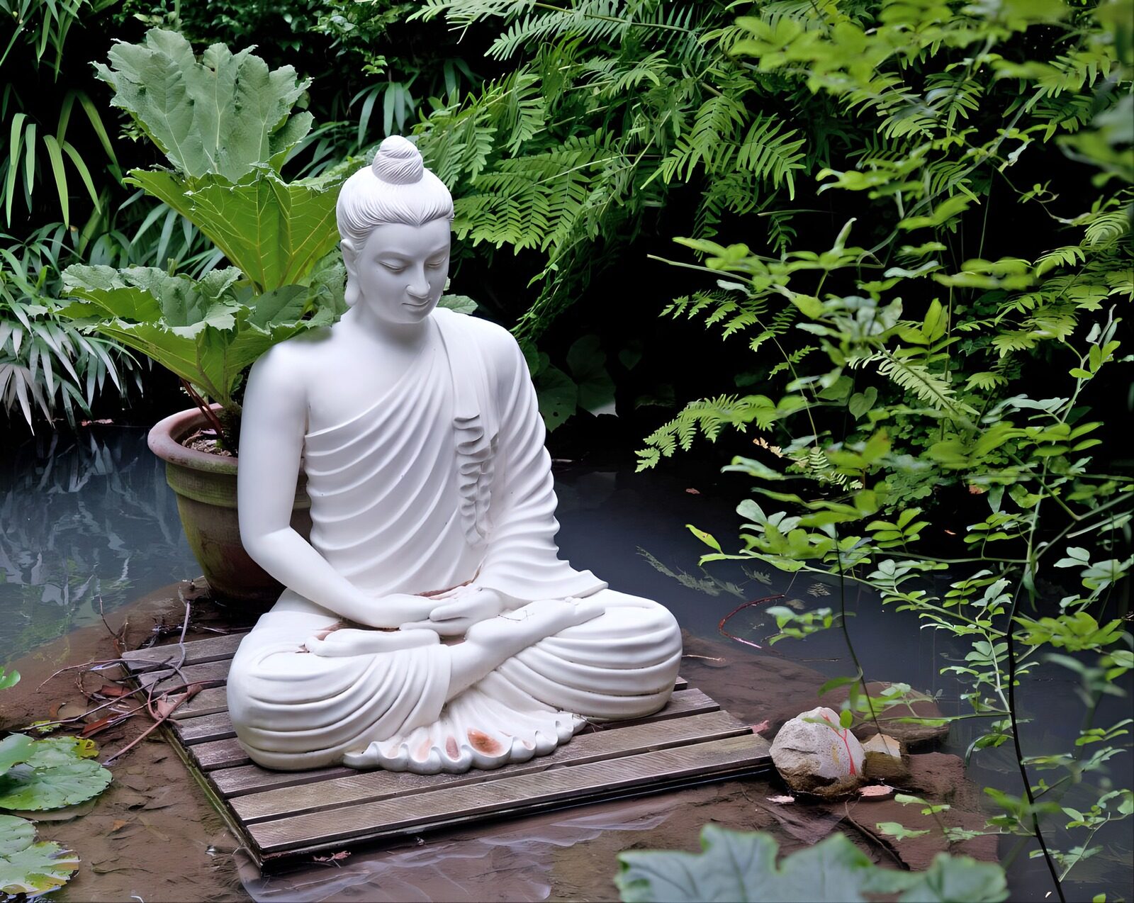 OCUK74235: Serene Buddha in Tranquil Garden