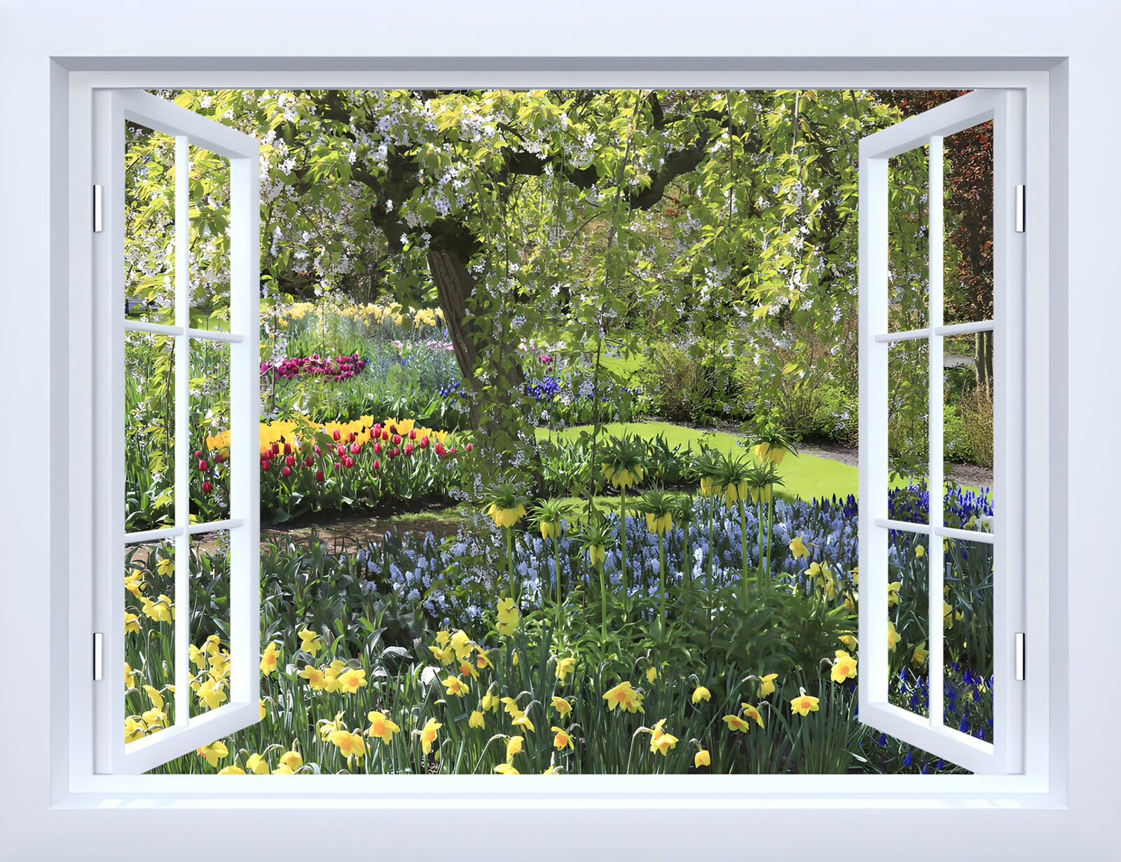 OCUK39522: Vibrant Garden View Through The Window