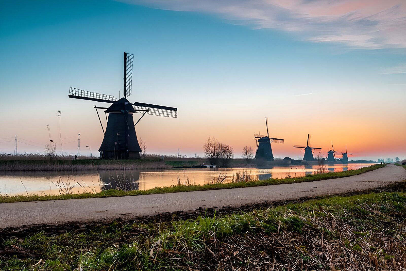 OCUK33402: Sunset Over Dutch Windmills