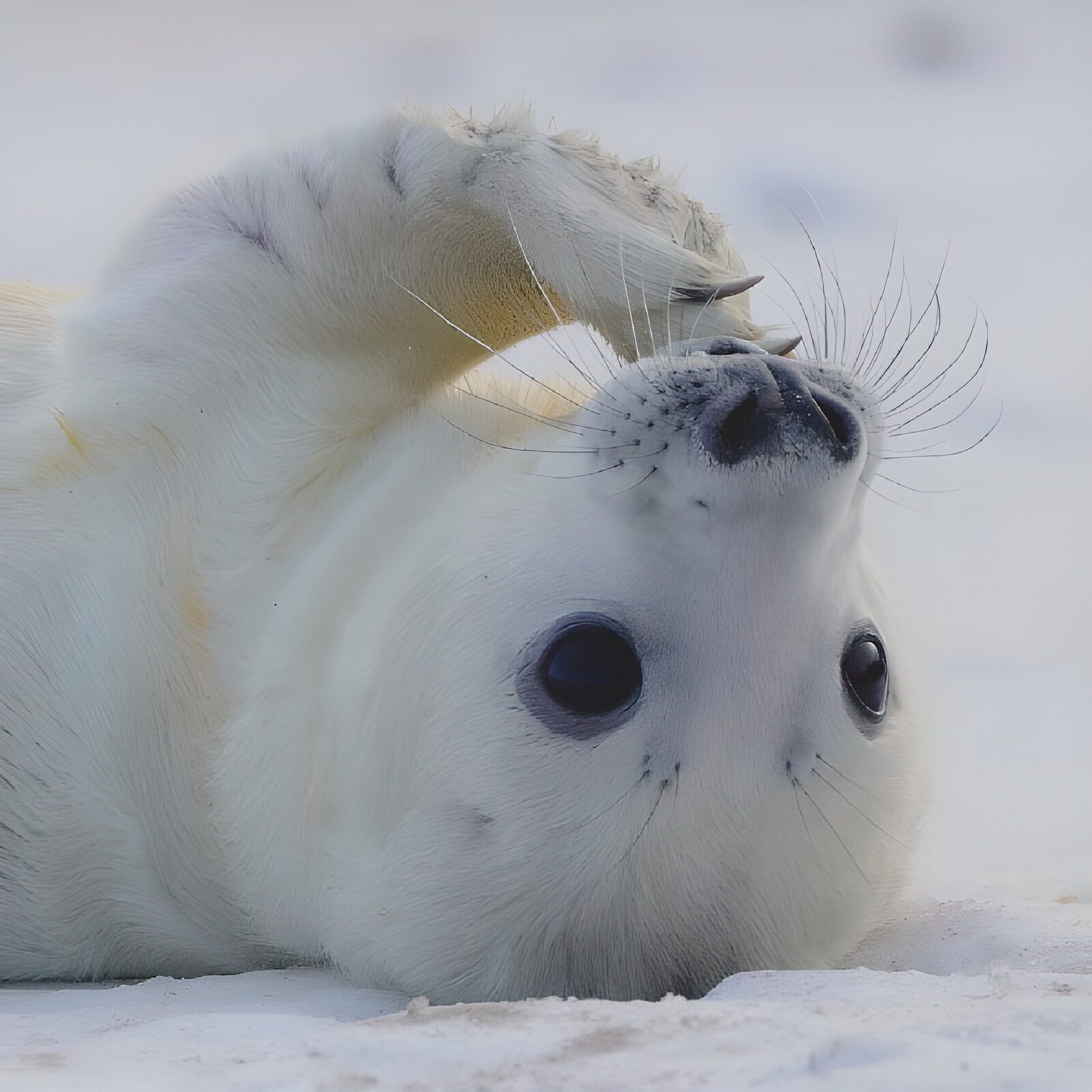 OCUK63687: Playful Seal on Snowy Ground