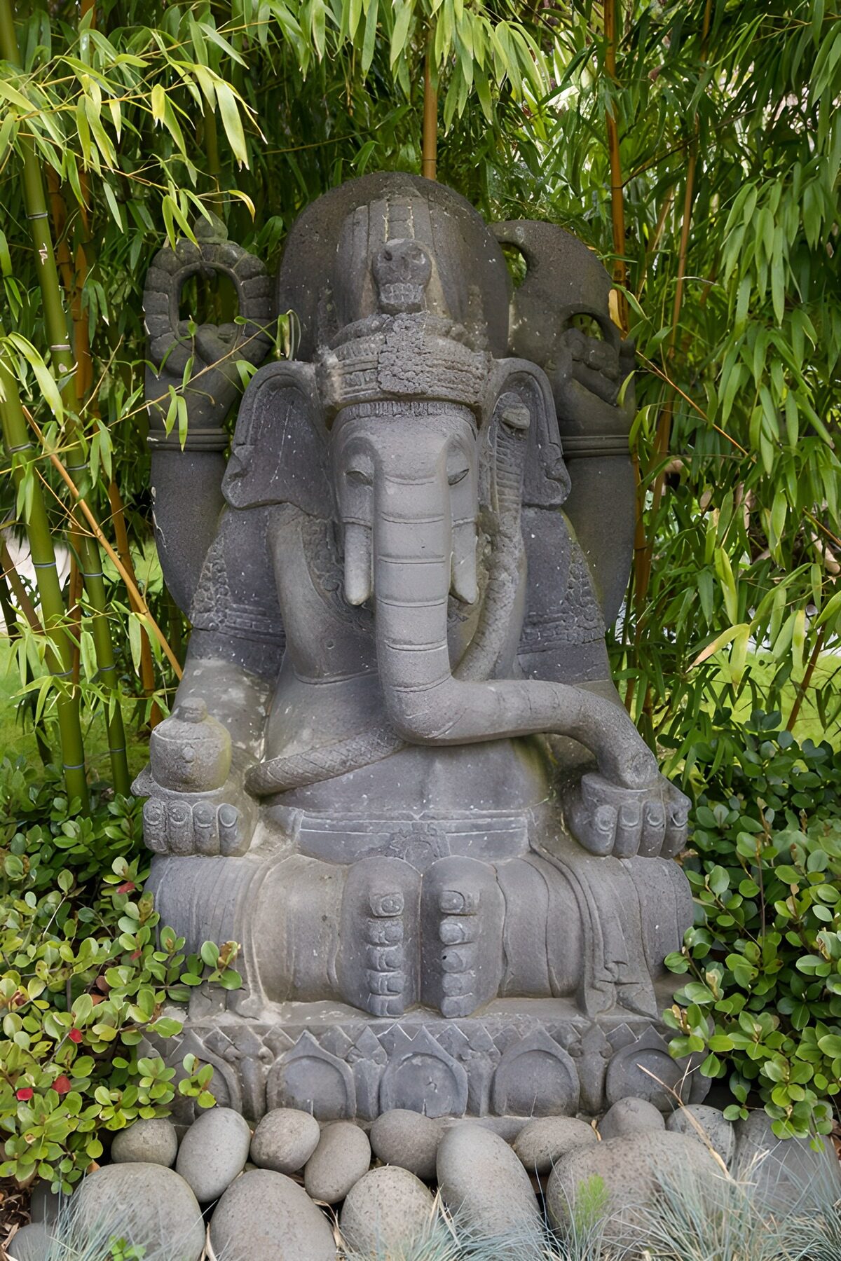 Serene Stone Ganesh Statue in Nature