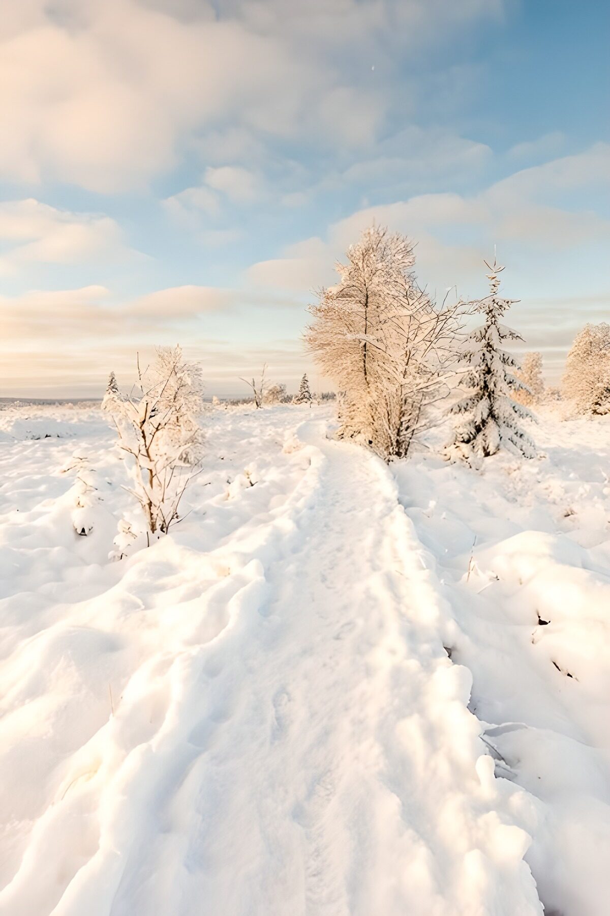Serene Winter Pathway in the Snow