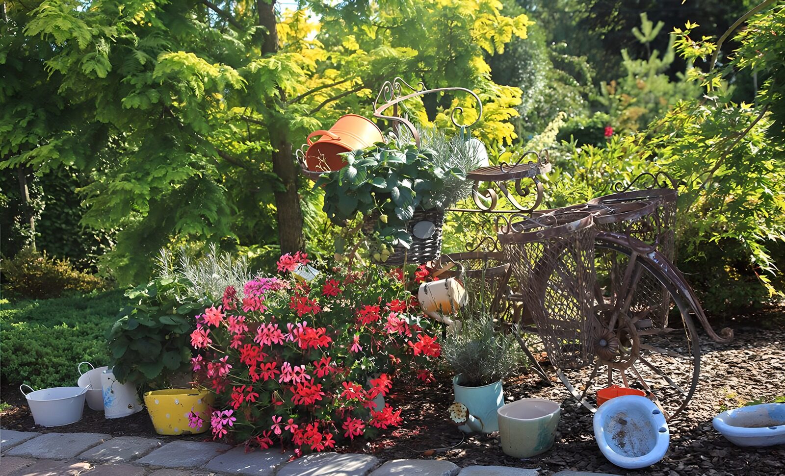OCUK19857: Charming Garden Decor with Vibrant Flowers
