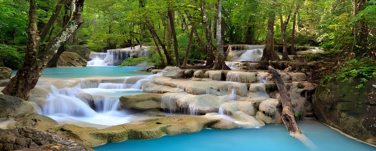 Tranquil Waterfalls in Nature's Embrace