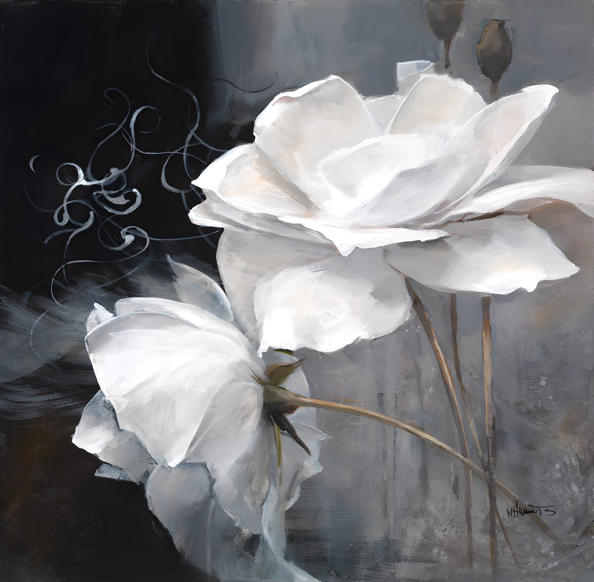 OCUK54302: Elegant White Blossoms