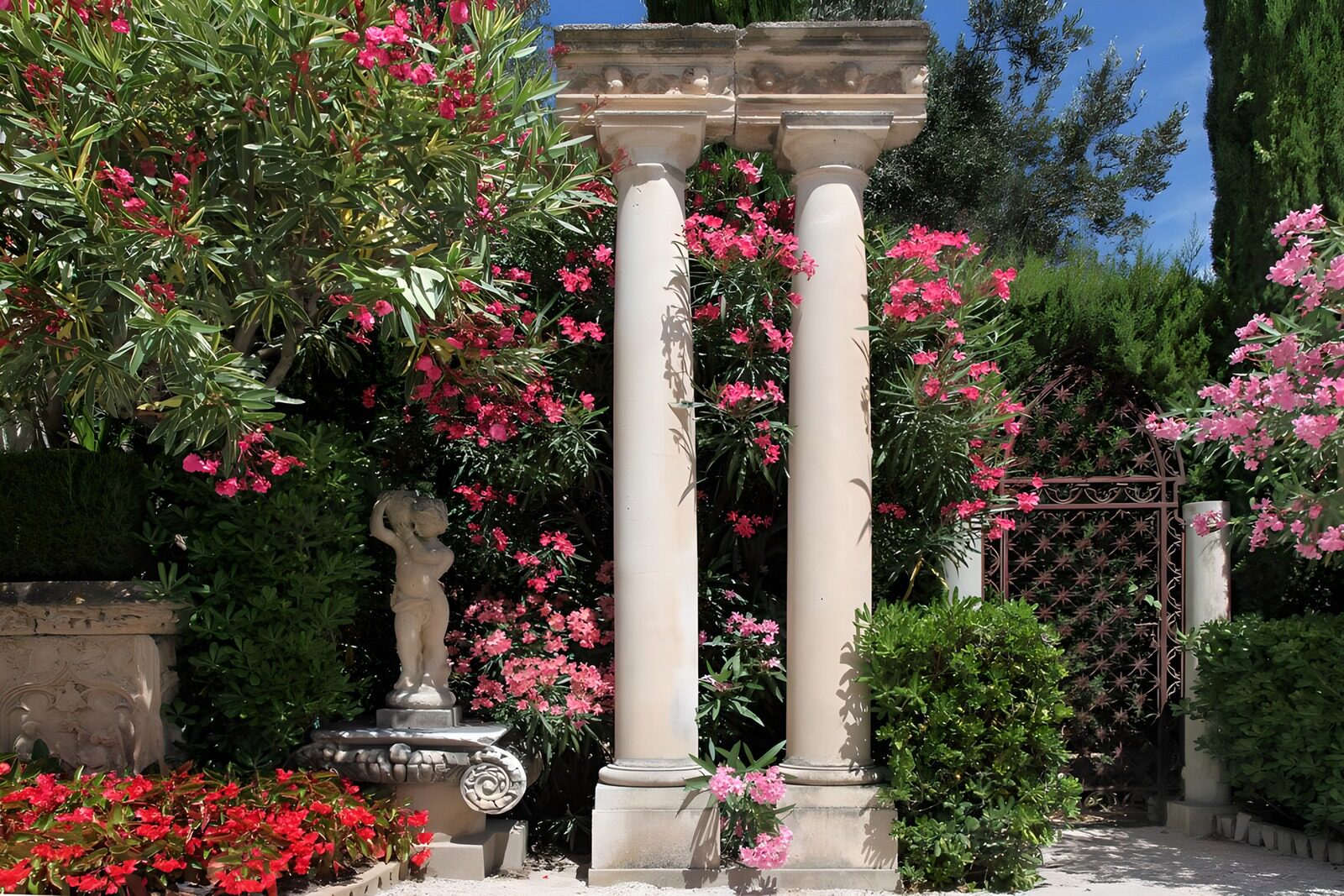 OCUK68144: Serene Garden Oasis with Columns