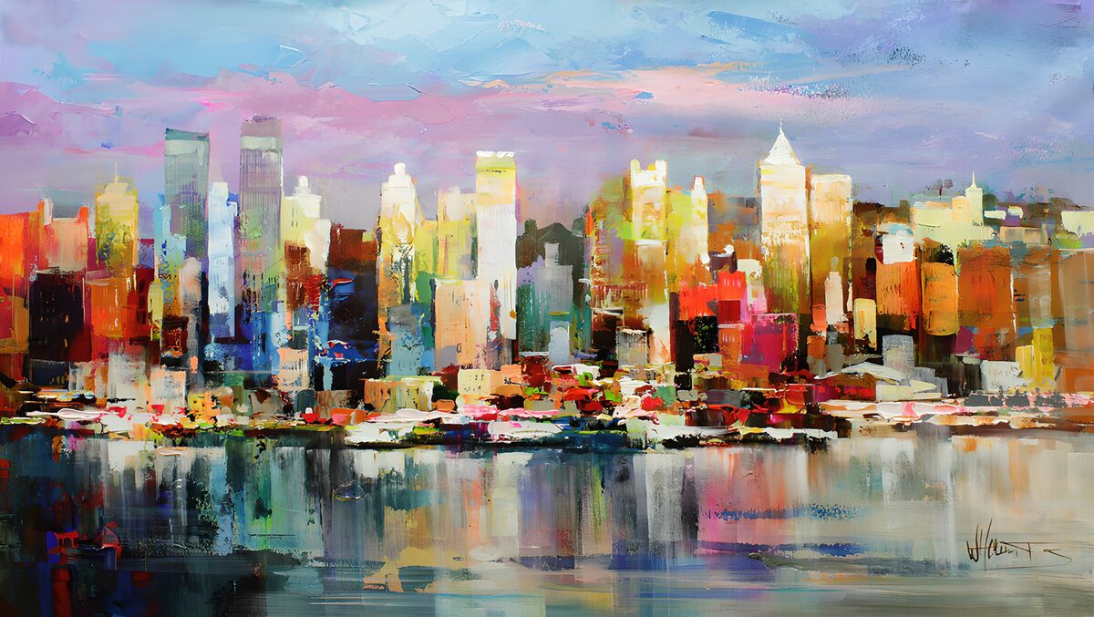 OCUK88235: Vibrant Cityscape Reflections
