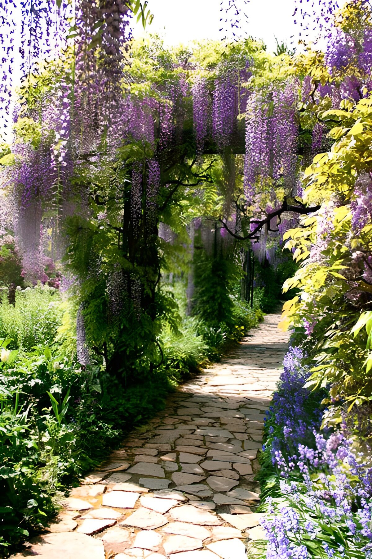 OCUK97711: Walkway with a path of blue Wisteria