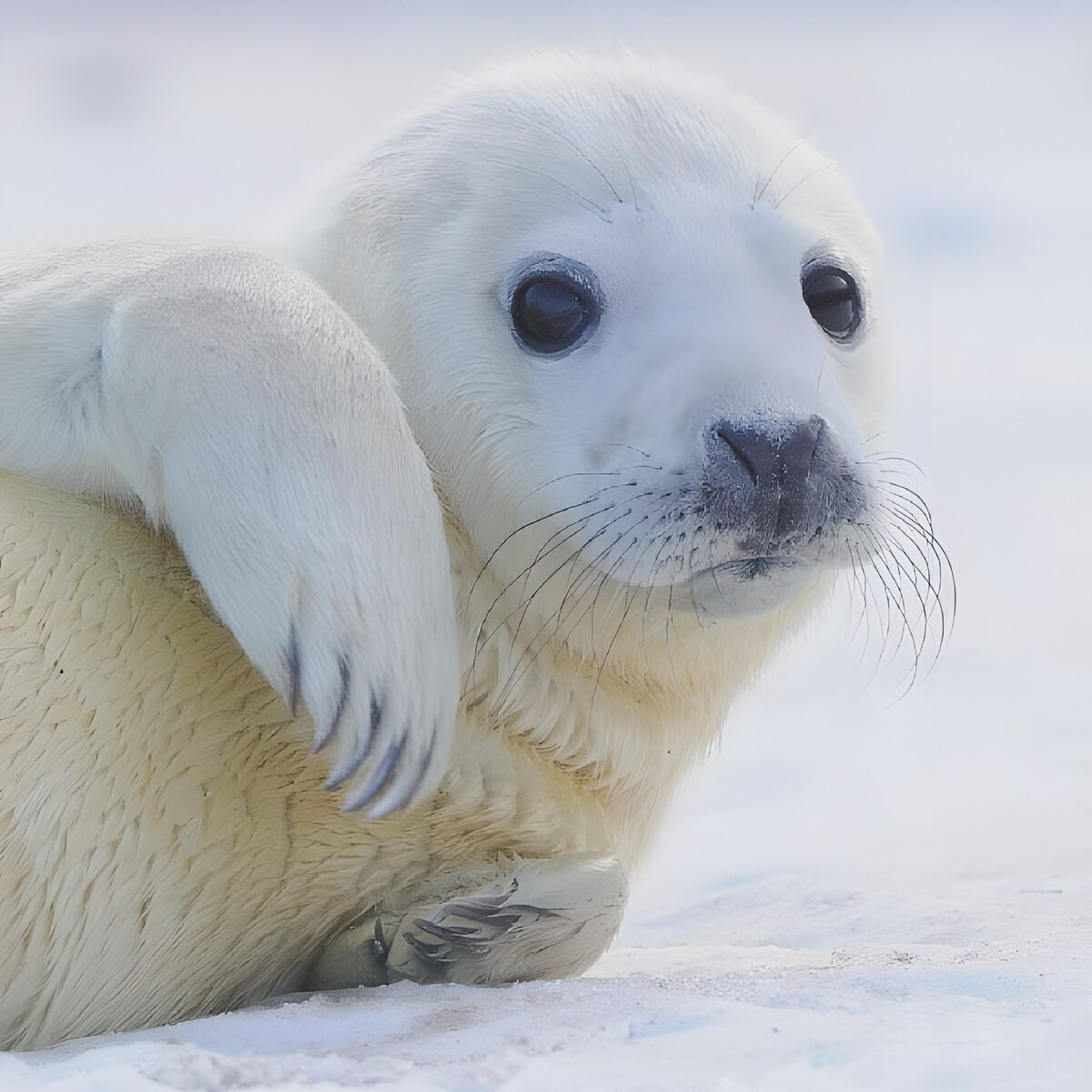Playful Seal Pup on a Winter Day
