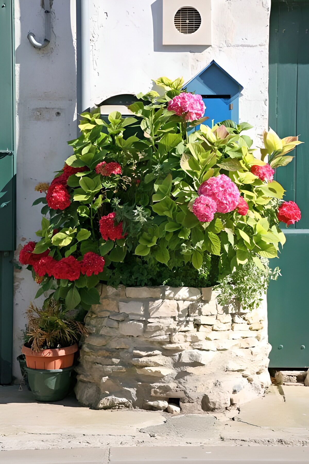 OCUK16759: Old well with flowers along the road