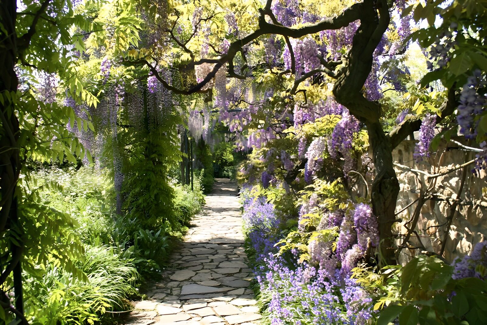 OCUK36503: Path with Arch made of blue Wisteria