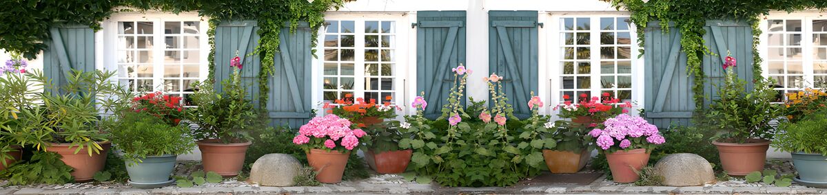 OCUK49191: Charming Flower-Decorated Cottage