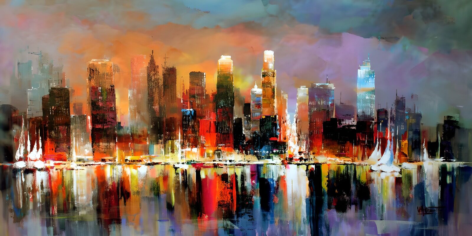 OCUK46130: Vibrant Cityscape at Dusk