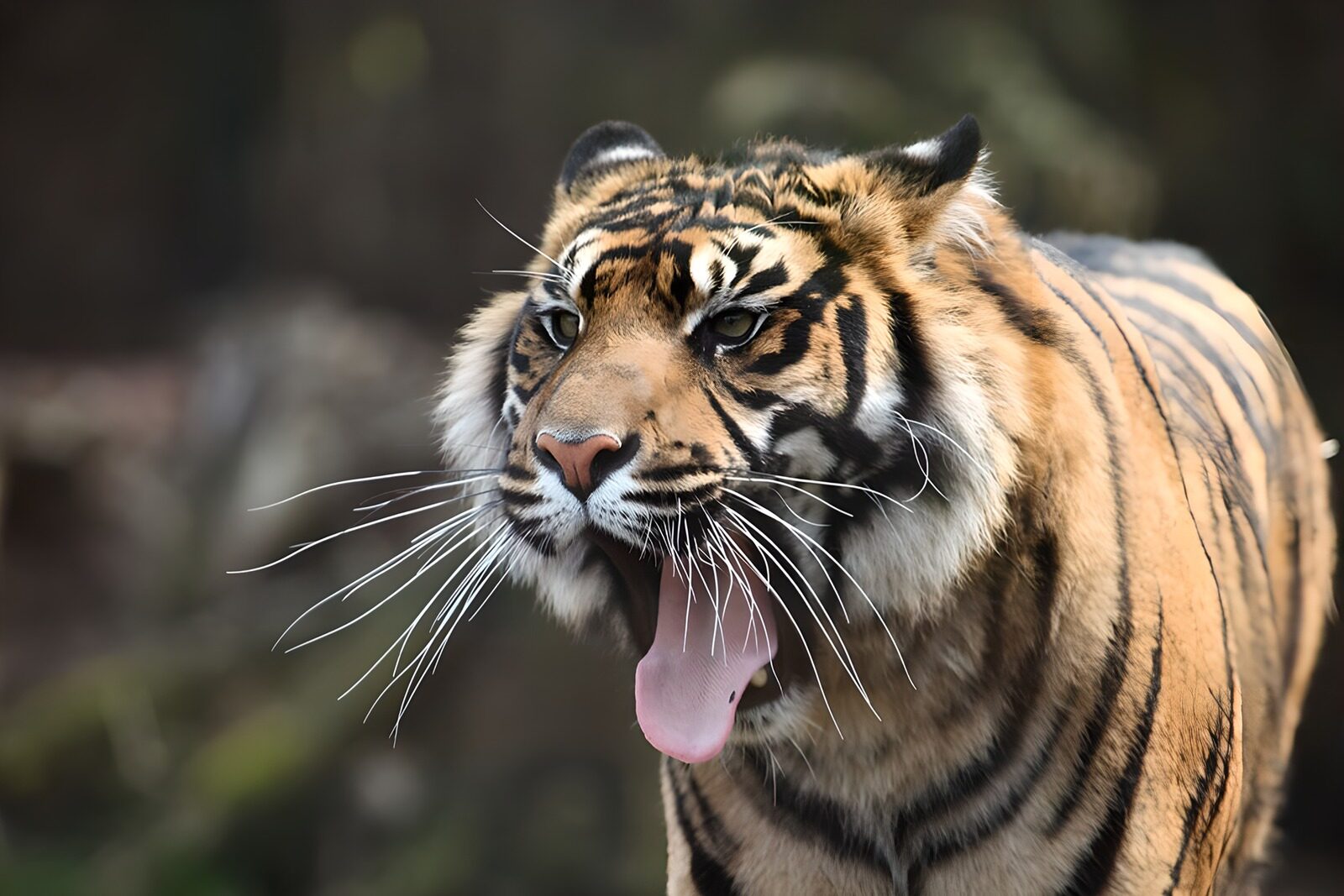 OCUK87616: Majestic Tiger Roaring in the Wild