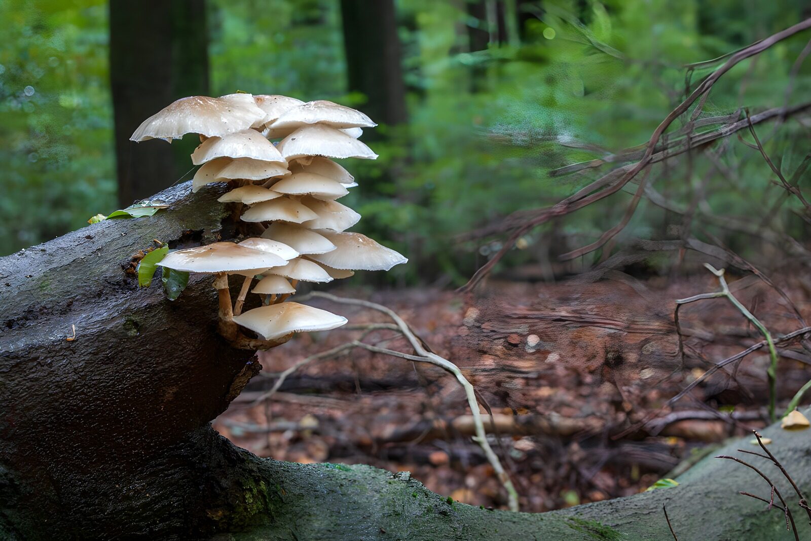 OCUK96569: Fungi Growth on Fallen Log