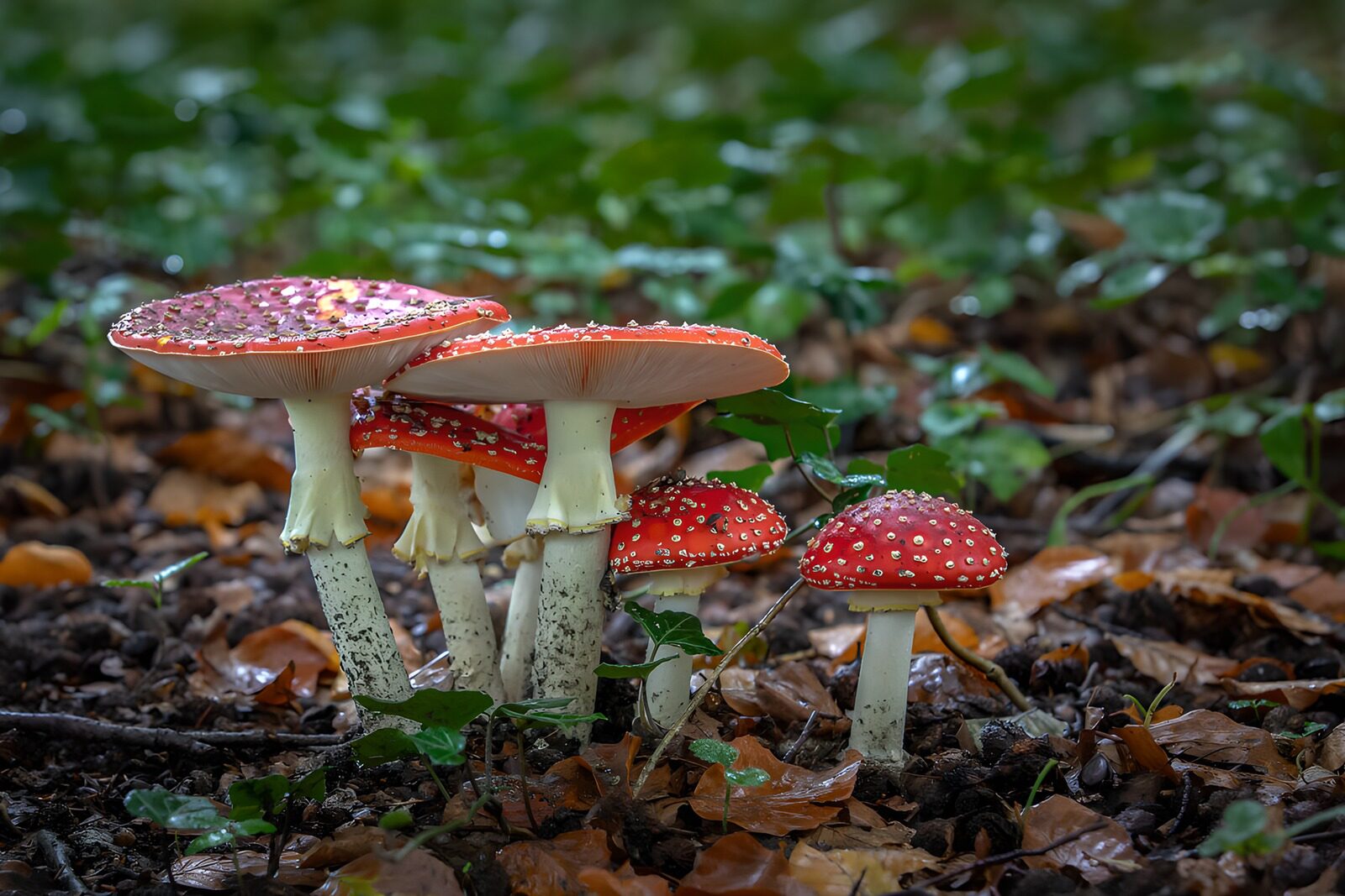 OCUK70071: Enchanting Red Mushrooms in a Forest