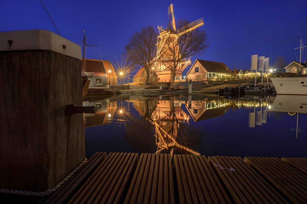 OCUK42357: Illuminated Windmill at Dusk