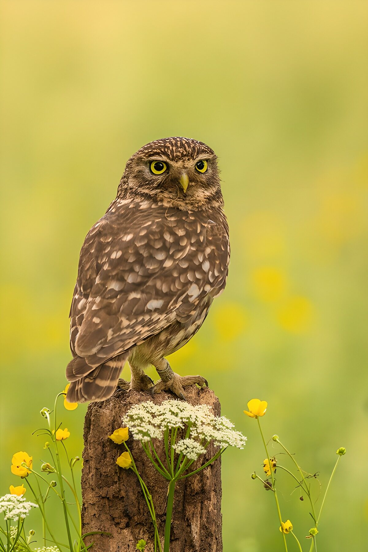 OCUK45014: Watchful Little Owl in the Wild