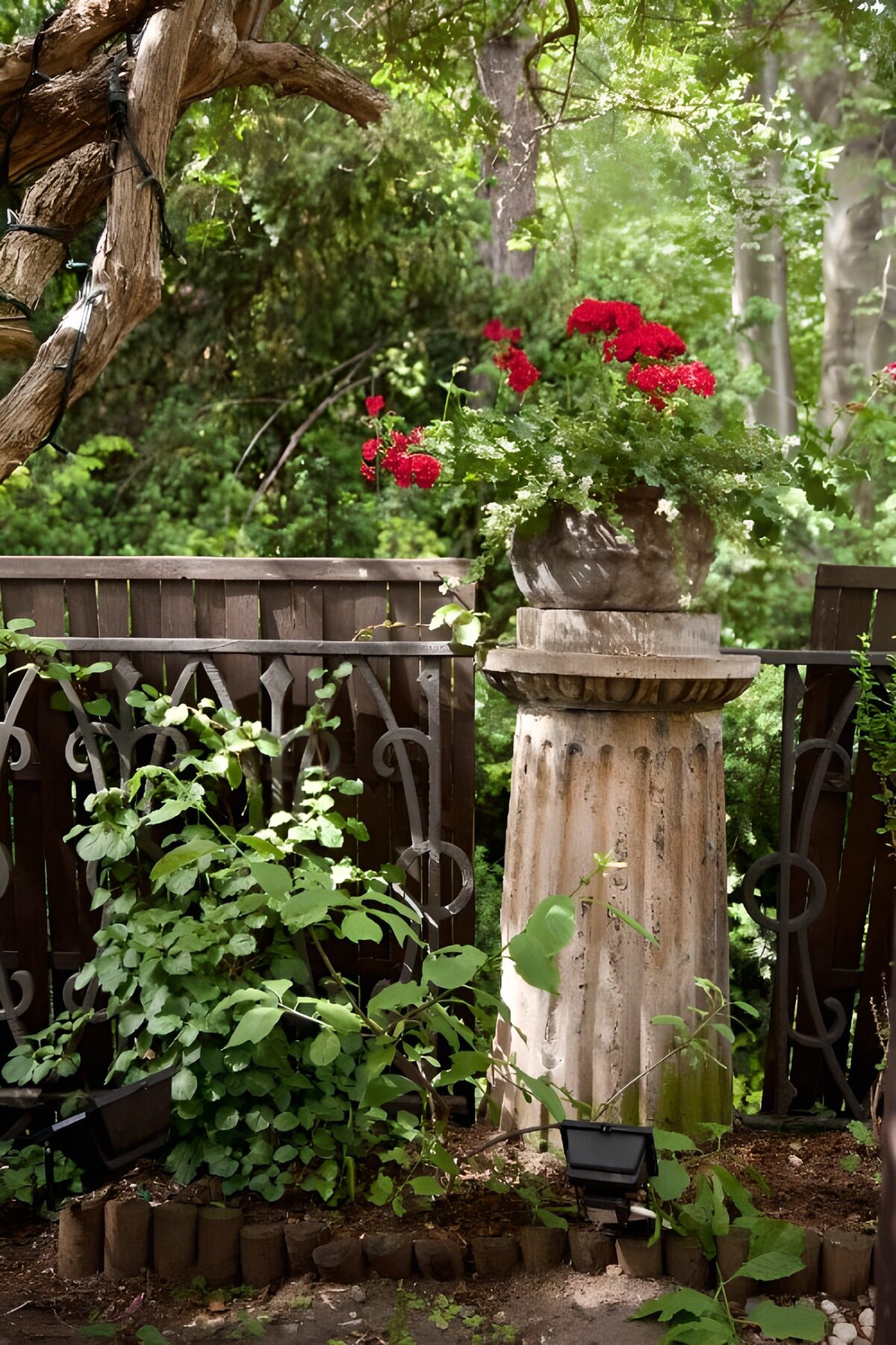 OCUK17589: Serene Garden with Floral Planter