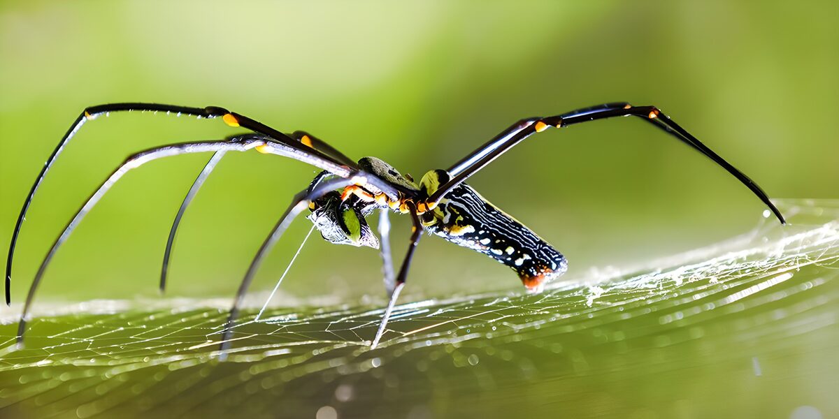 Vibrant Spider on Its Web