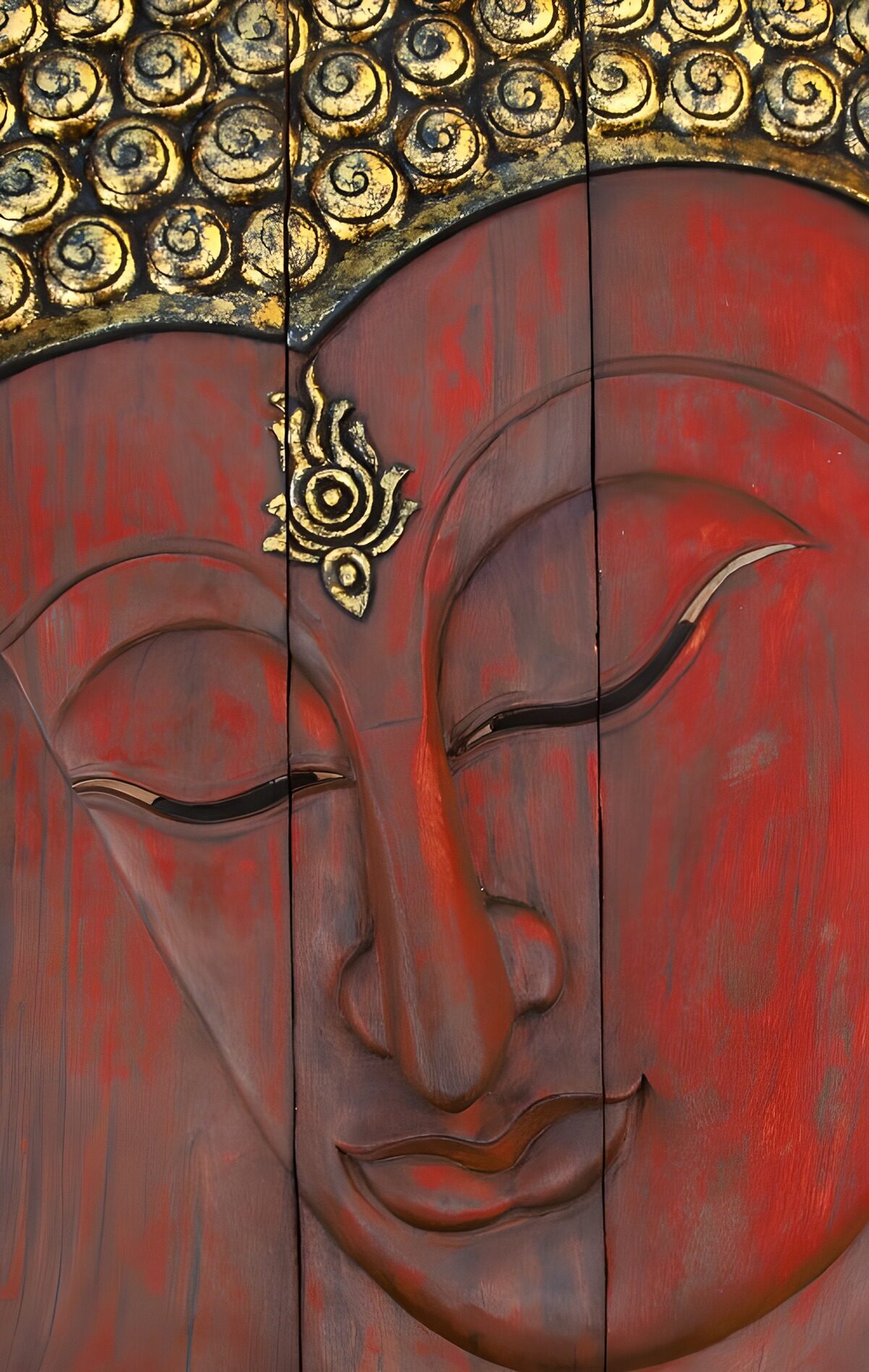 OCUK28255: Serene Buddha Face Carving