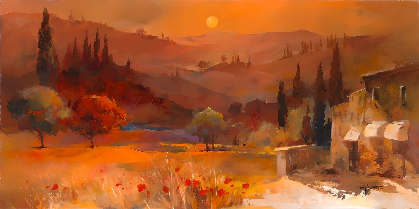 OCUK69659: Painted canvas . Spanish landscape version 2G