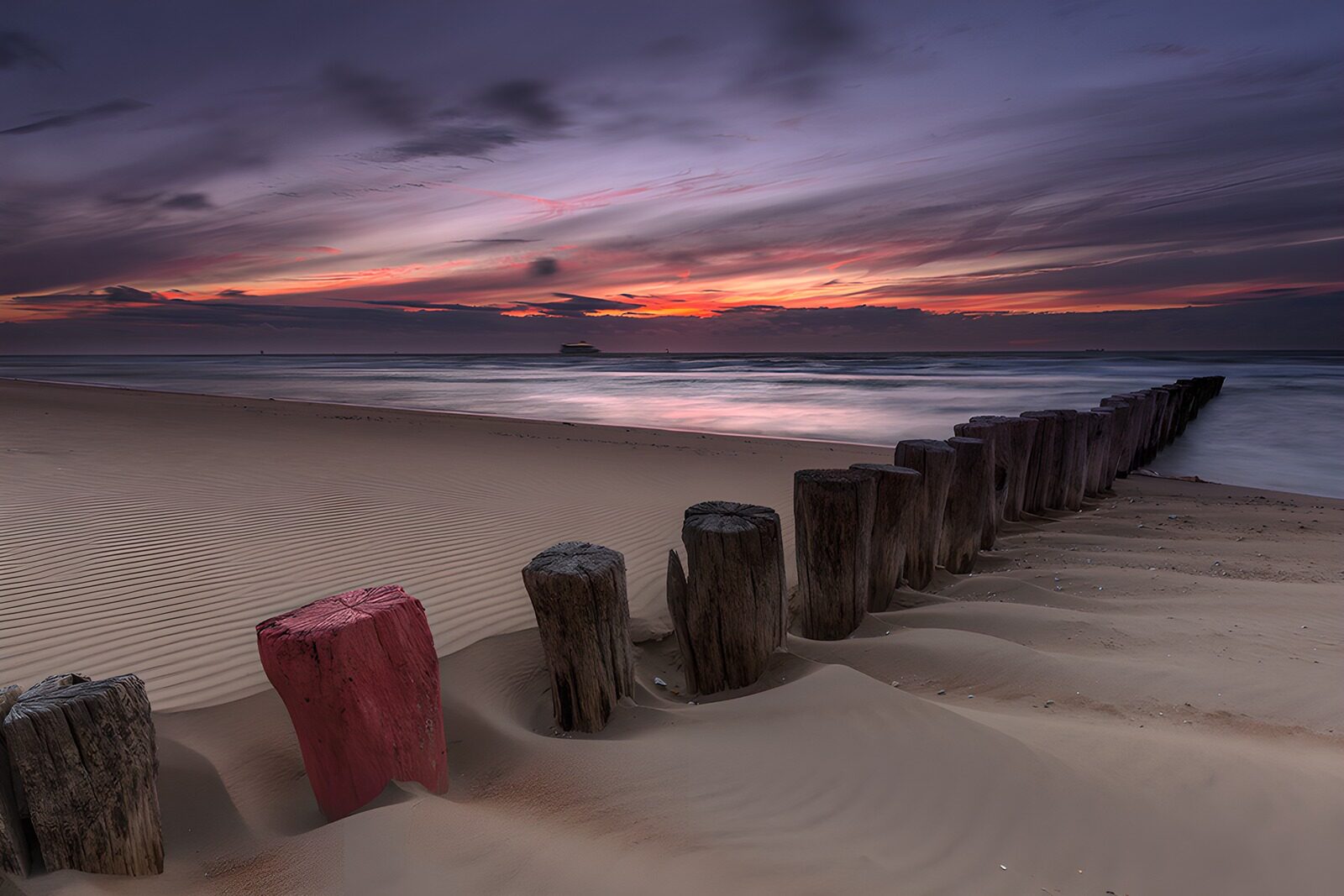 OCUK69022: Sunset Over Tranquil Beach Landscape