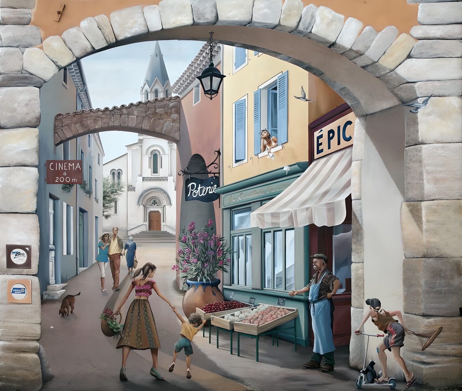 OCUK34652: 3D Wall painting (murial?)at a village in France Version 1