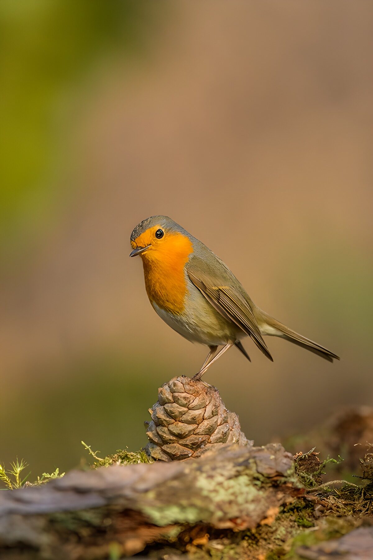 OCUK35633: Charming Robin on a Pine Cone
