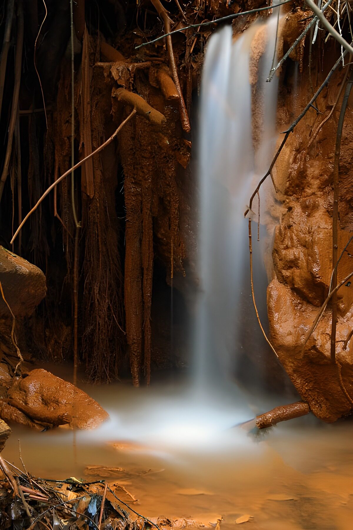 OCUK47808: Tranquil Waterfall Amidst Nature's Embrace