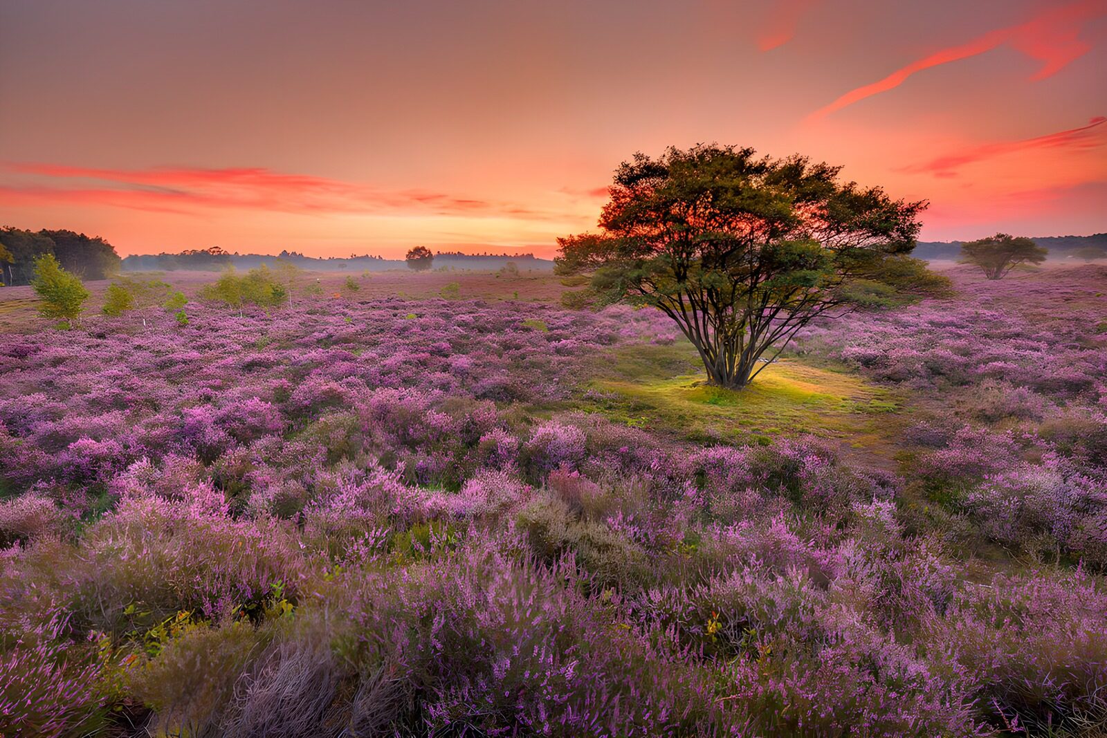 OCUK74838: Serene Heather Field at Sunrise